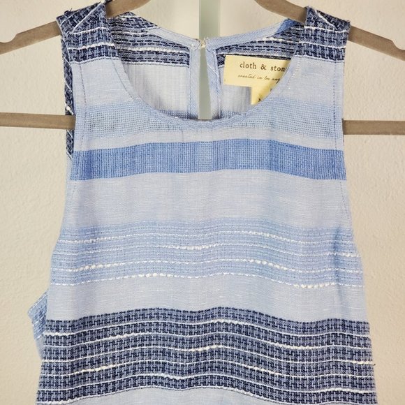 CLOTH & STONE Frayed Hem Swing Tank blue Sz M NEW - Picture 3 of 6